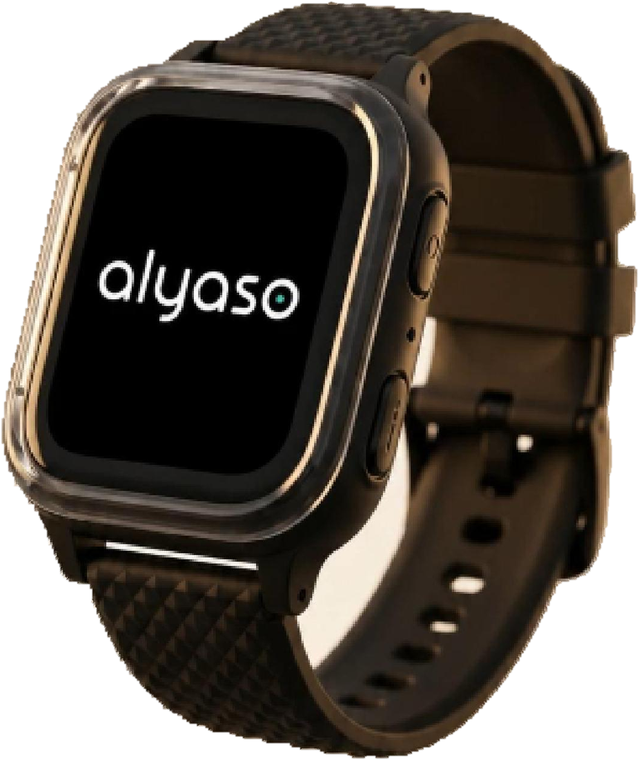 La montre Alyaso, boîtier et bracelet noirs